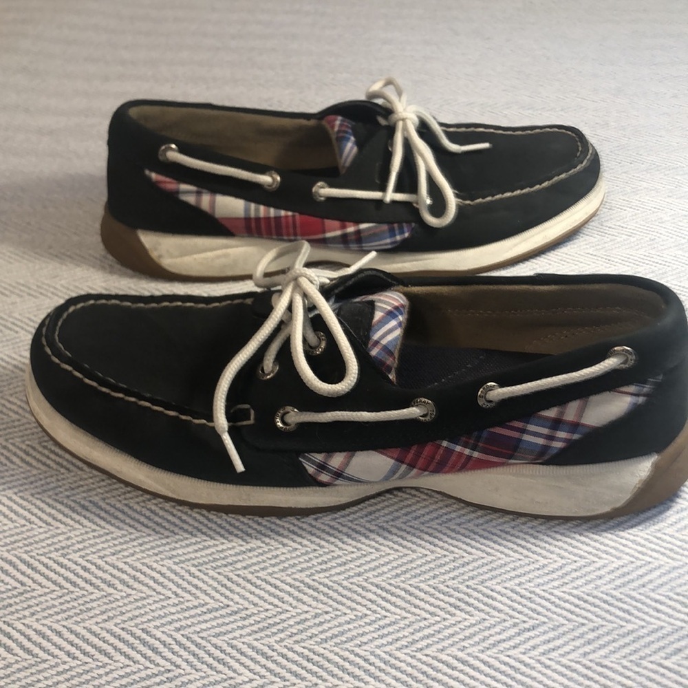 SPERRY Women’s Top Siders 9.5 M Navy & Plaid USED Good Condition - Picture 3 of 16